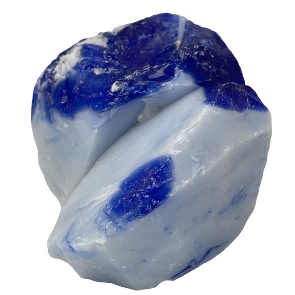 Milk Glass Cobalt Opaque Art Glass Cullet Layered Slag #5L136 - Picture 1 of 6